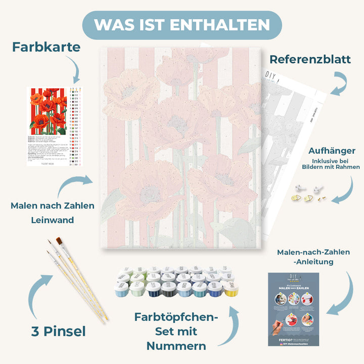 Malen nach Zahlen - Rote Mohnblumen