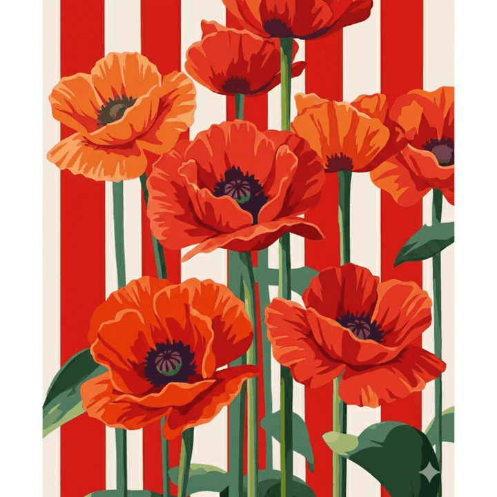 Malen nach Zahlen - Rote Mohnblumen