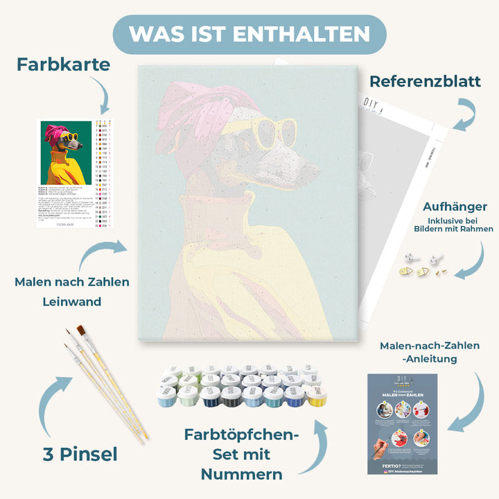 Malen nach Zahlen - Windhund mit Stil