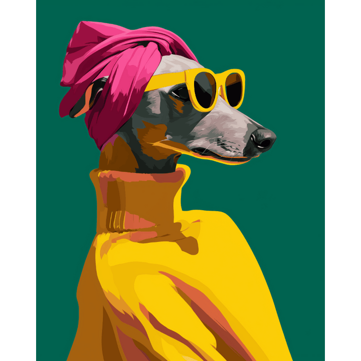 Malen nach Zahlen - Windhund mit Stil