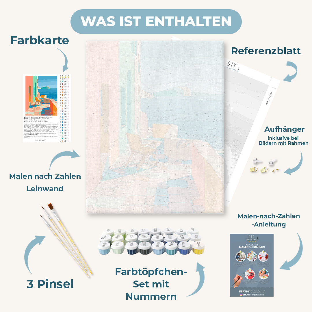 Malen nach Zahlen - Sonnige Terrasse