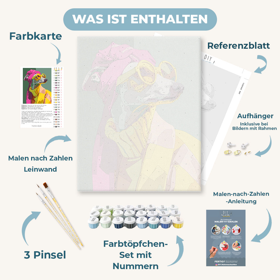 Malen nach Zahlen - Eleganter Windhund