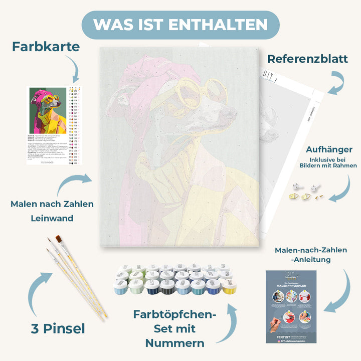 Malen nach Zahlen - Eleganter Windhund