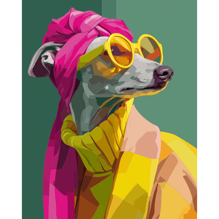 Malen nach Zahlen - Eleganter Windhund