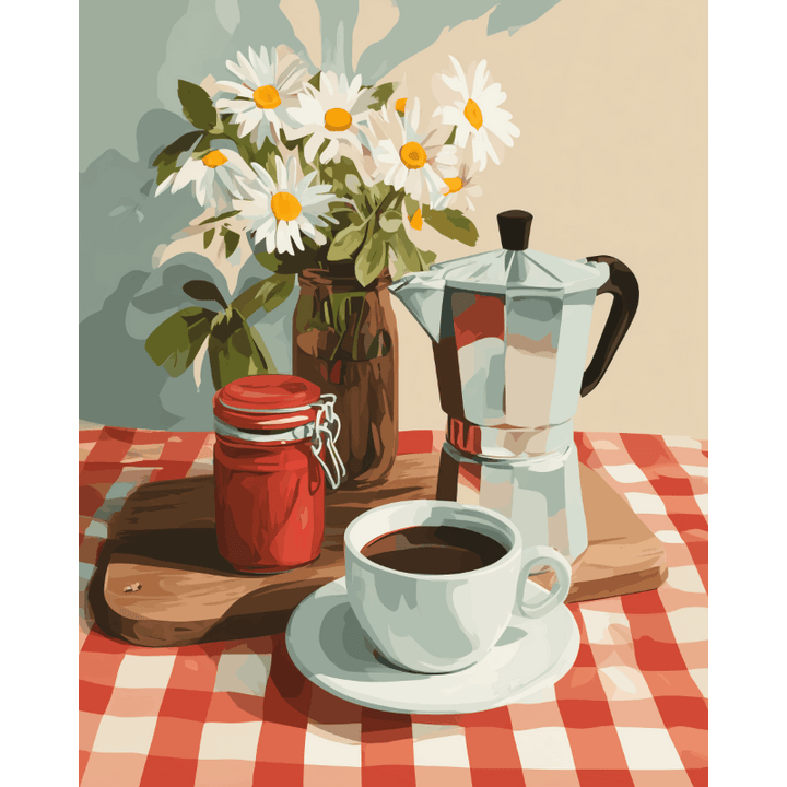 Malen nach Zahlen - Eine Tasse vor dem Tag
