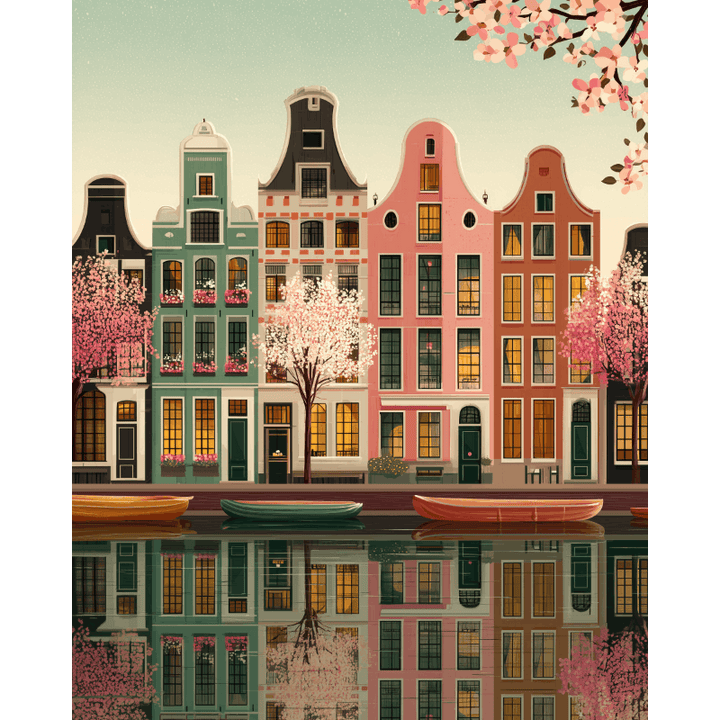 Malen nach Zahlen - Frühling in Amsterdam