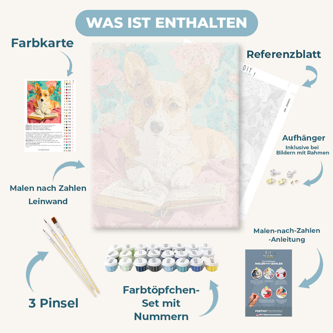 Malen nach Zahlen - Intelligenter Corgi