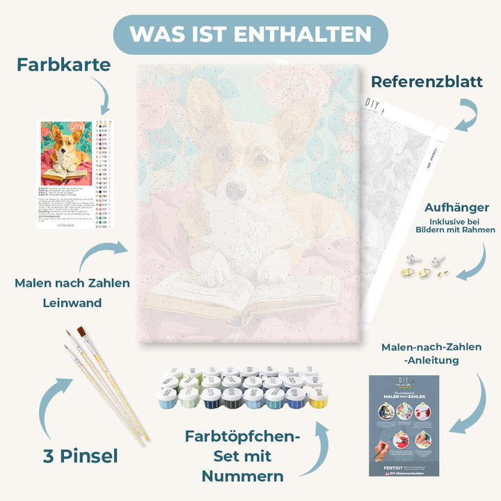 Malen nach Zahlen - Intelligenter Corgi
