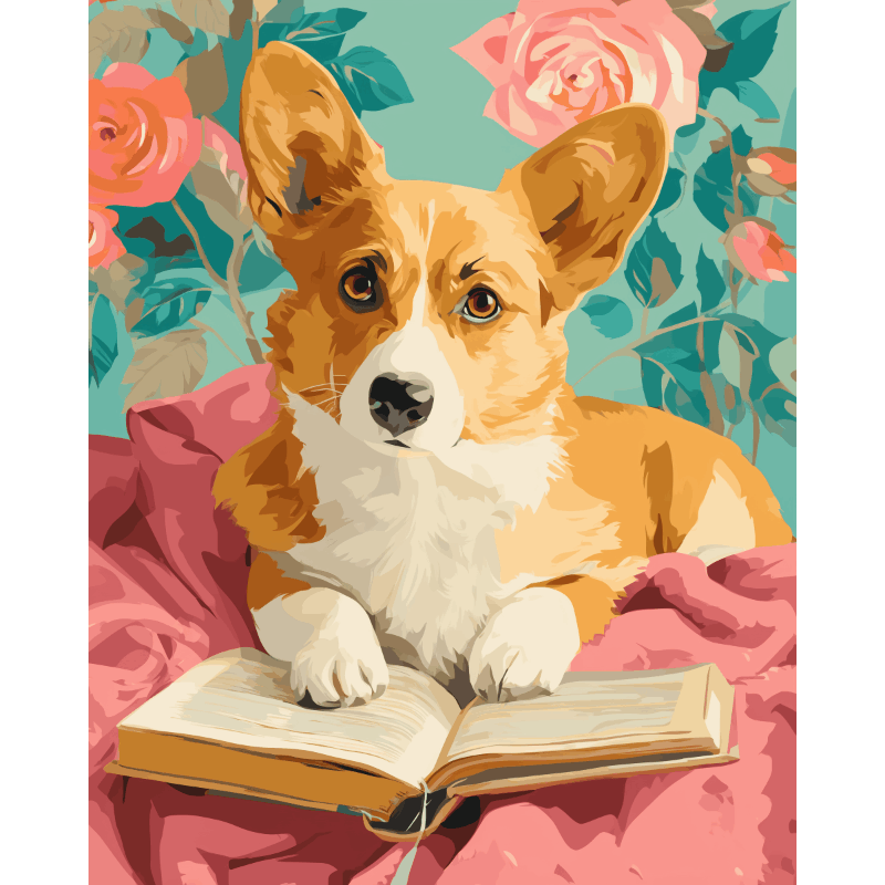 Malen nach Zahlen - Intelligenter Corgi