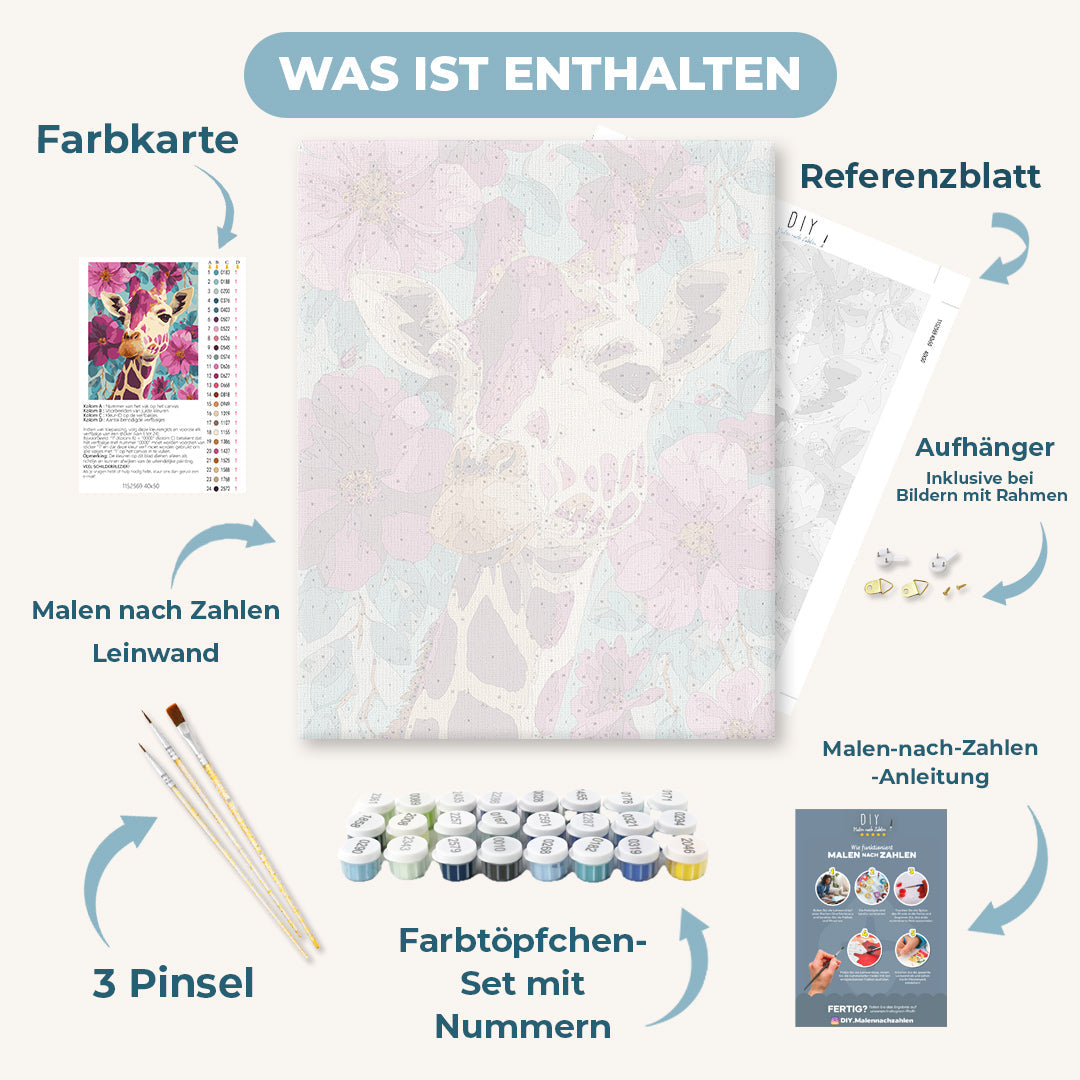Malen nach Zahlen - Lila Giraffe