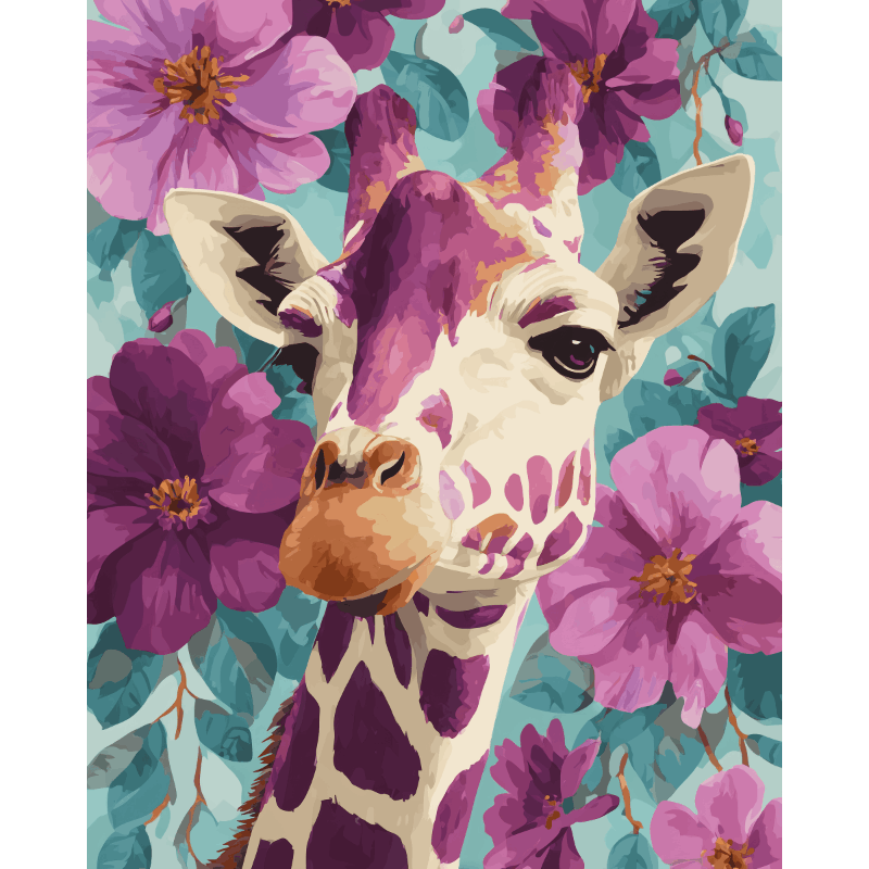 Malen nach Zahlen - Lila Giraffe