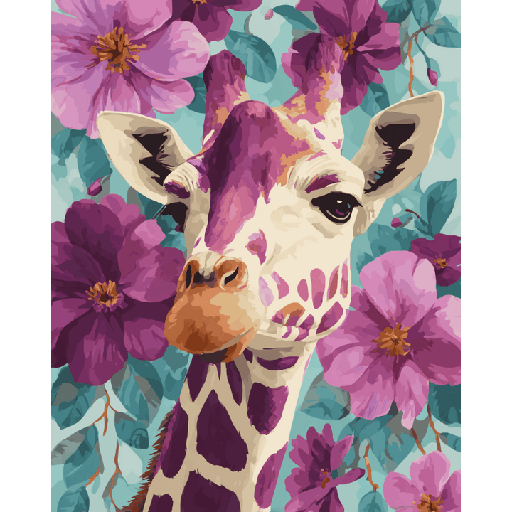 Malen nach Zahlen - Lila Giraffe