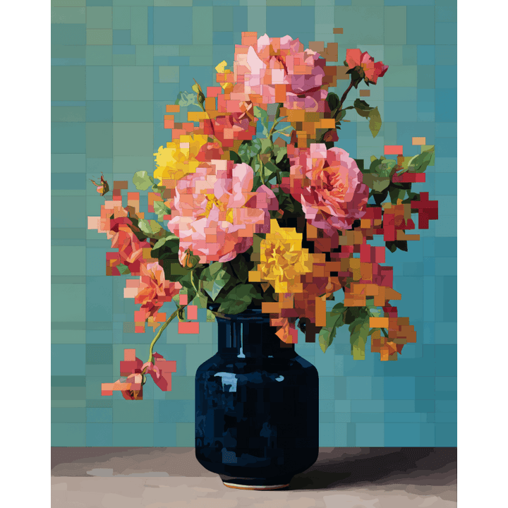 Malen nach Zahlen - Pixeliges Bouquet