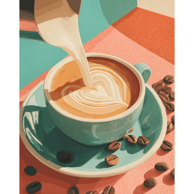 Malen nach Zahlen - Kaffee mit Liebe