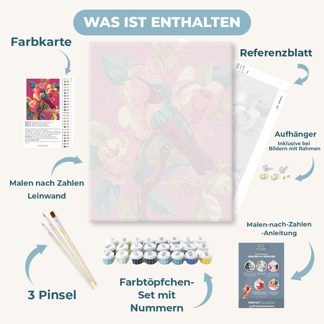 Malen nach Zahlen - Lebhafter Kolibri