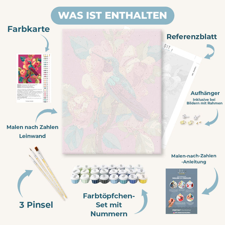 Malen nach Zahlen - Lebhafter Kolibri
