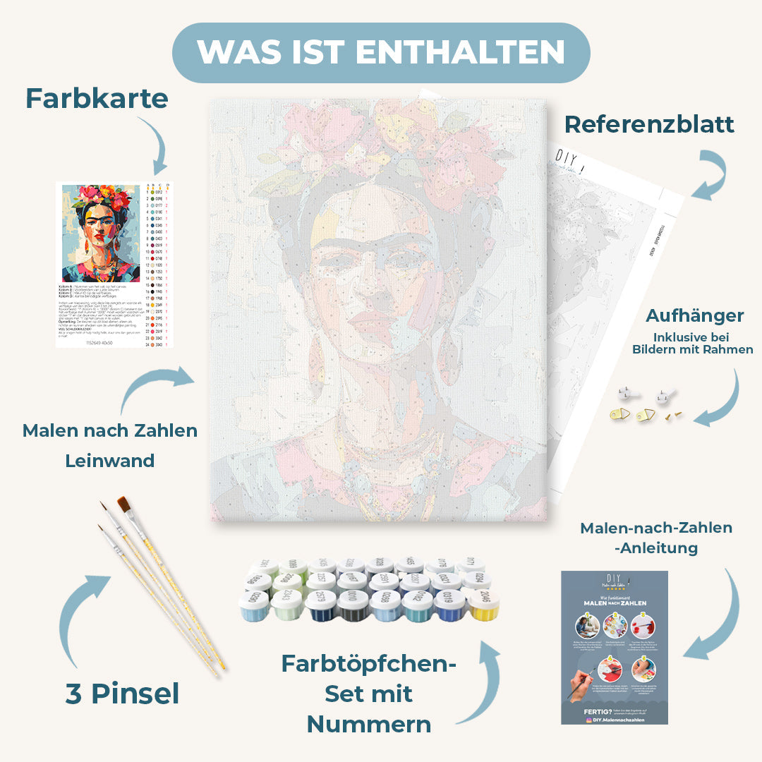 Malen nach Zahlen - Ausdrucksstarke Frida