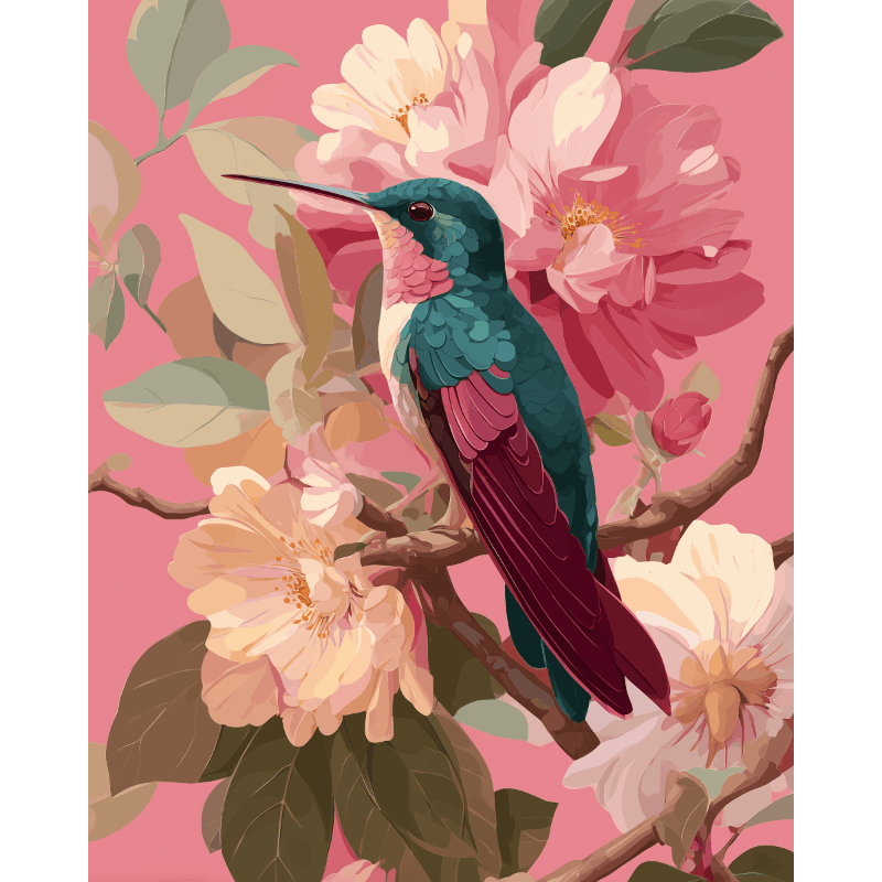 Malen nach Zahlen - Botanischer Vogel