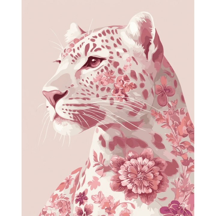 Malen nach Zahlen - Delfter Rosa Leopard