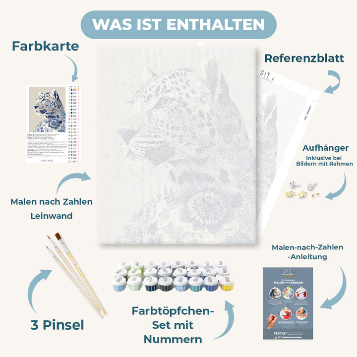 Malen nach Zahlen - Delfter Blauer Leopard