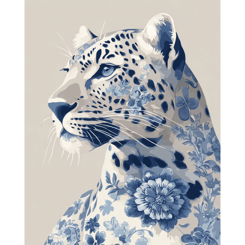 Malen nach Zahlen - Delfter Blauer Leopard
