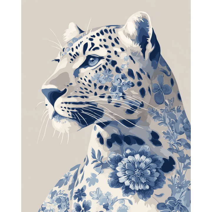 Malen nach Zahlen - Delfter Blauer Leopard