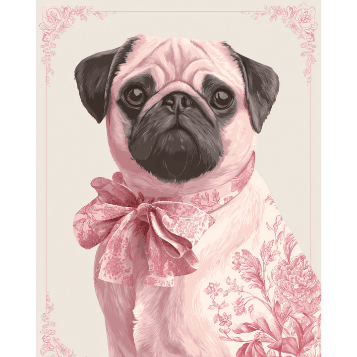 Malen nach Zahlen - Delfter Rosa Mops
