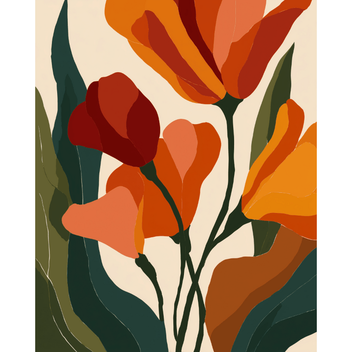 Malen nach Zahlen - Form von Tulpen