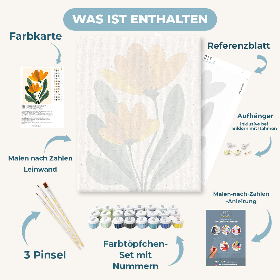 Malen nach Zahlen - Minimalistische Blumen