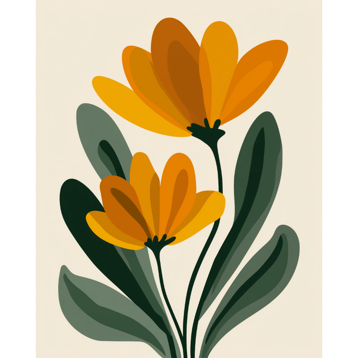 Malen nach Zahlen - Minimalistische Blumen