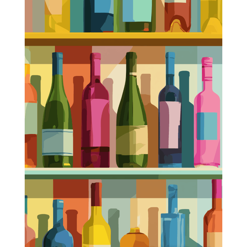 Malen nach Zahlen - Palette in der Flasche