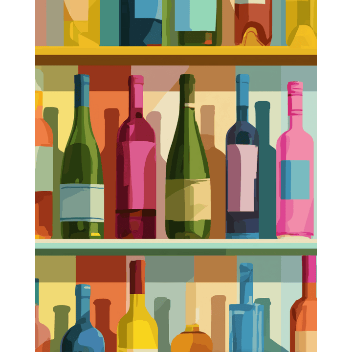 Malen nach Zahlen - Palette in der Flasche