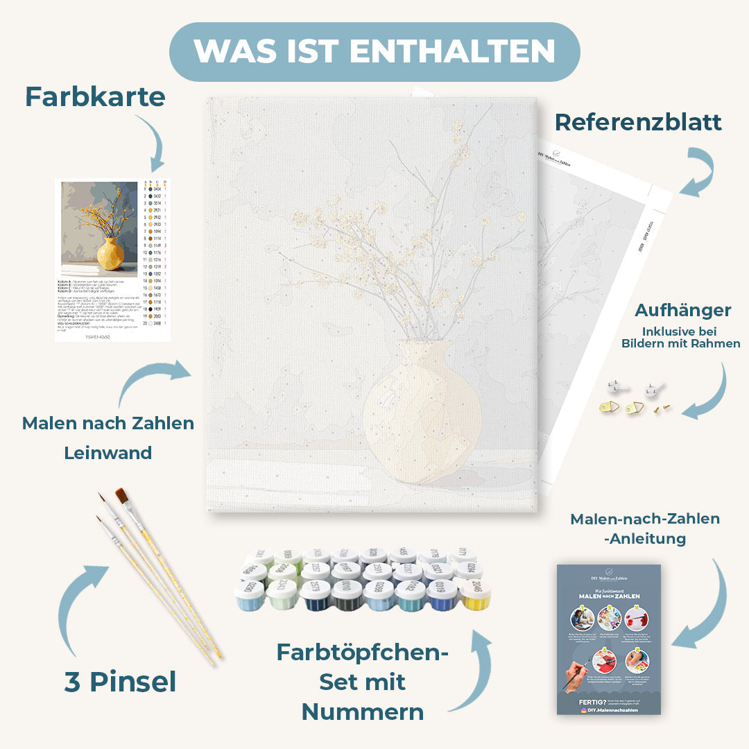 Malen nach Zahlen - Goldene Vase