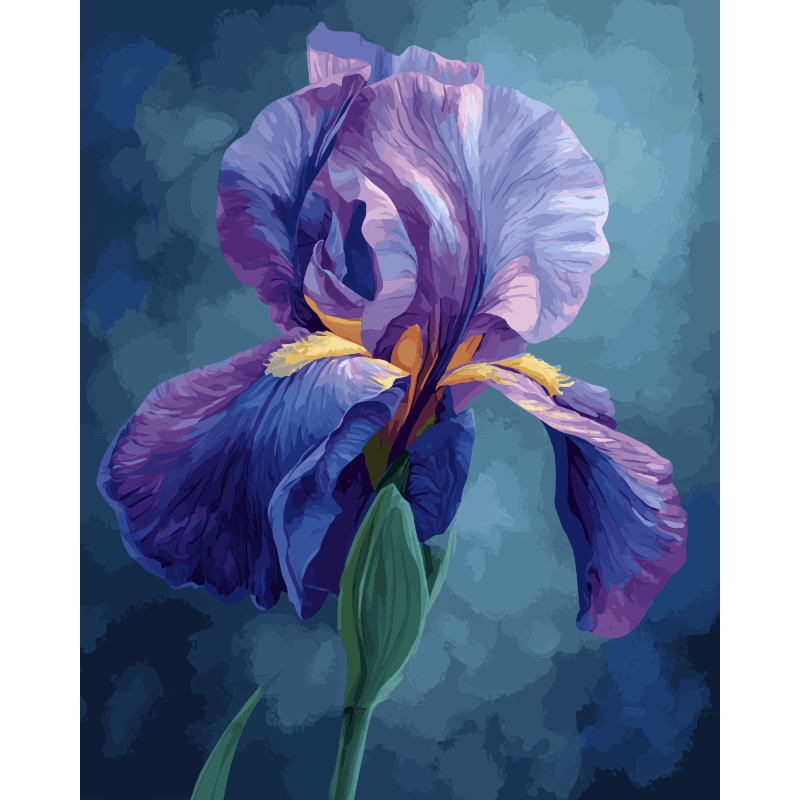 Malen nach Zahlen - Violette Blüte