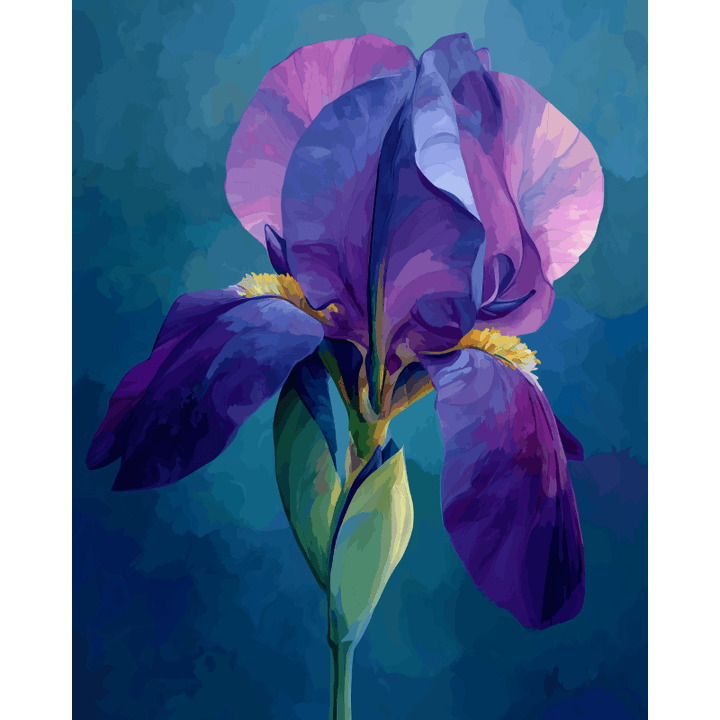 Malen nach Zahlen - Samt-Iris