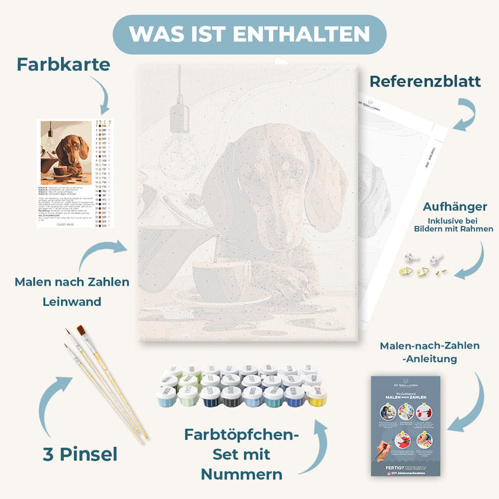 Malen nach Zahlen - Dackel-Gebräu