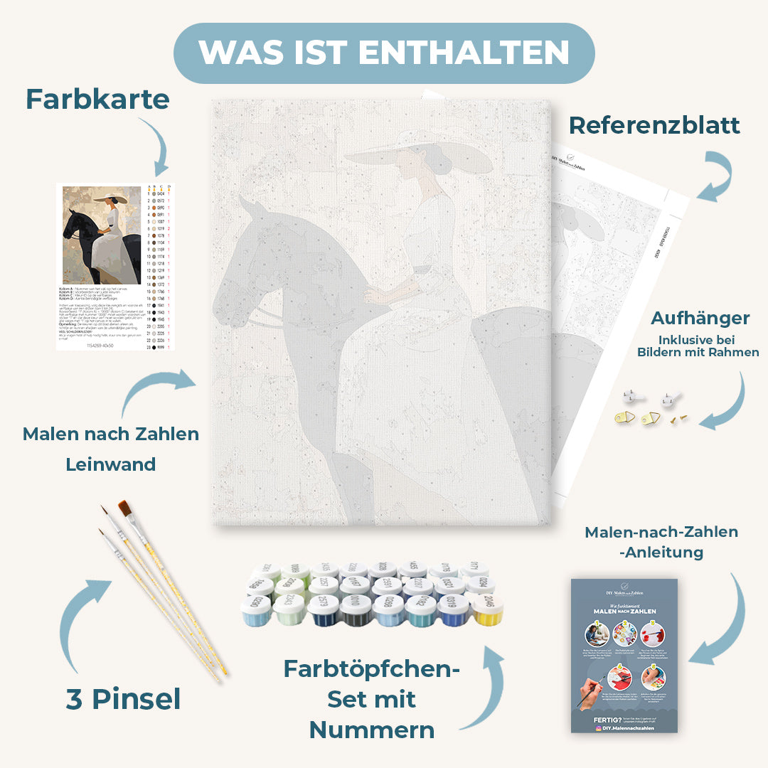 Malen nach Zahlen - Ausgeglichene Reiterin