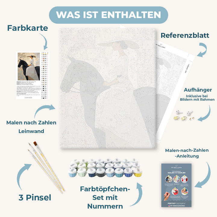 Malen nach Zahlen - Ausgeglichene Reiterin