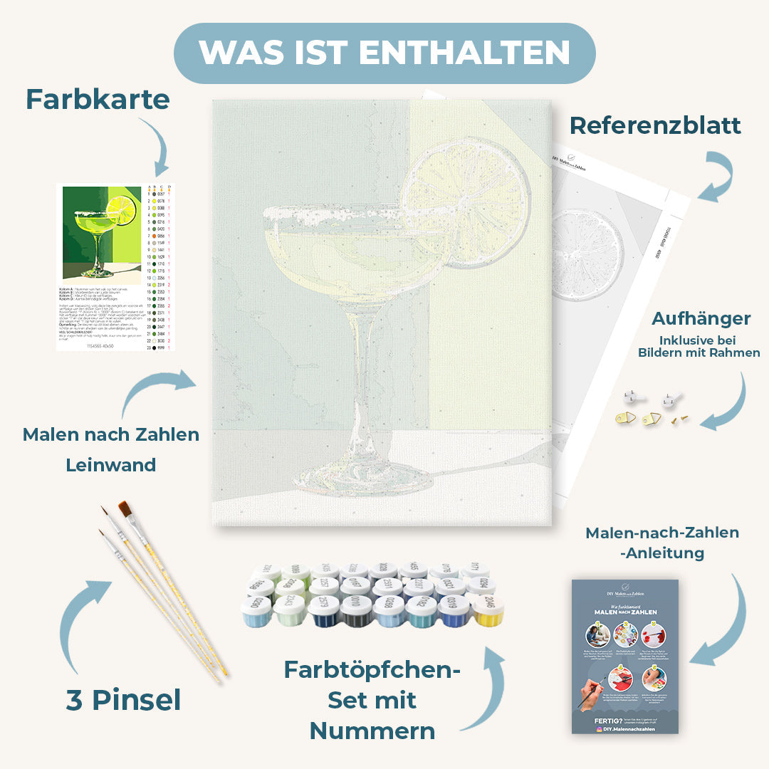 Malen nach Zahlen - Limetten Margarita