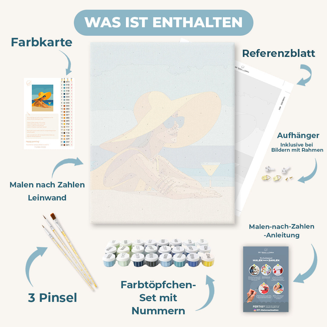 Malen nach Zahlen - Drink am Strand