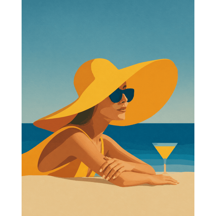 Malen nach Zahlen - Drink am Strand