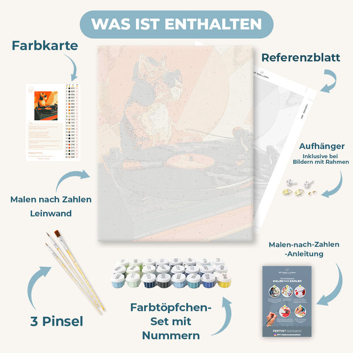 Malen nach Zahlen - Die Katze ist DJane