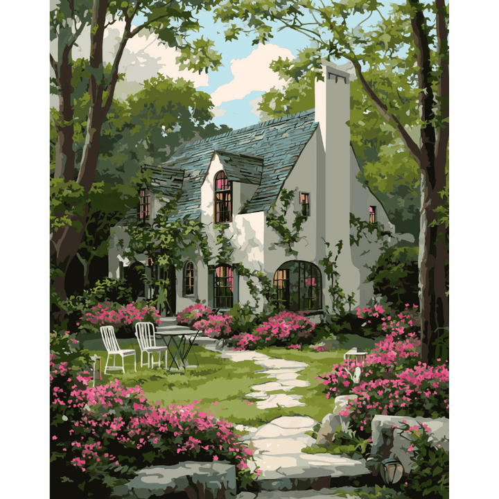 Malen nach Zahlen - Cottage Garten