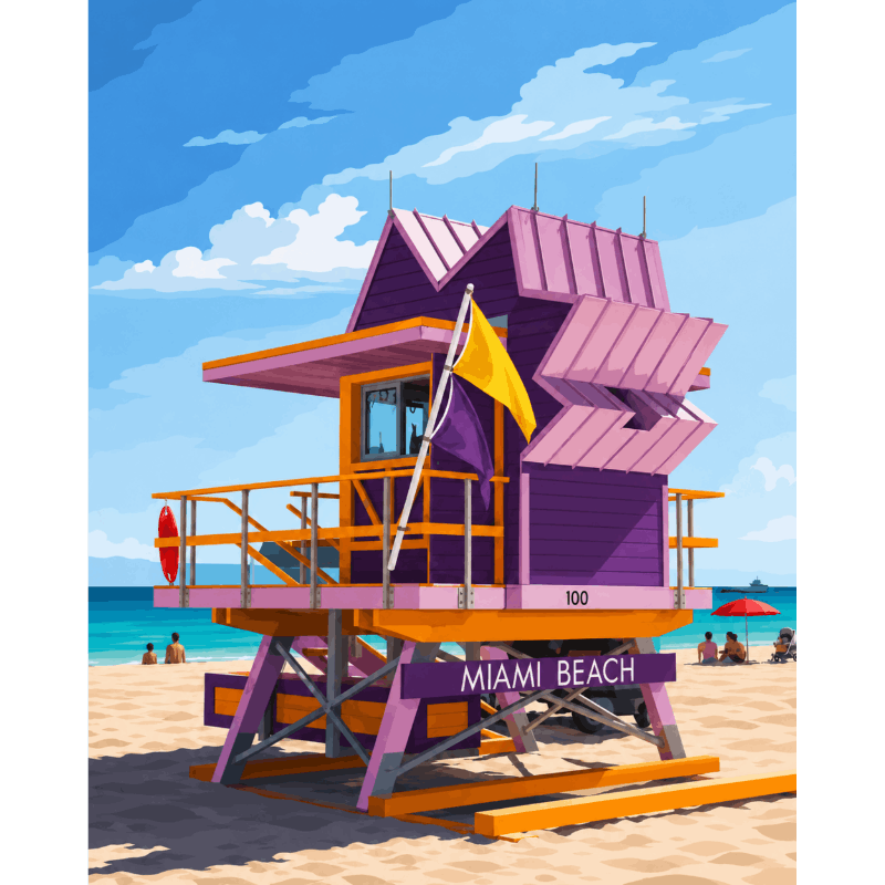 Malen nach Zahlen - Miami Beach