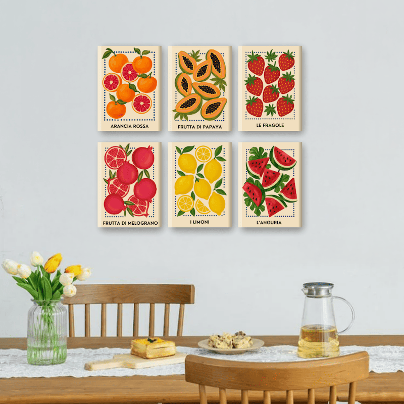 Malen nach Zahlen – 6 Mini-Gemälde | Italienisches Obstset
