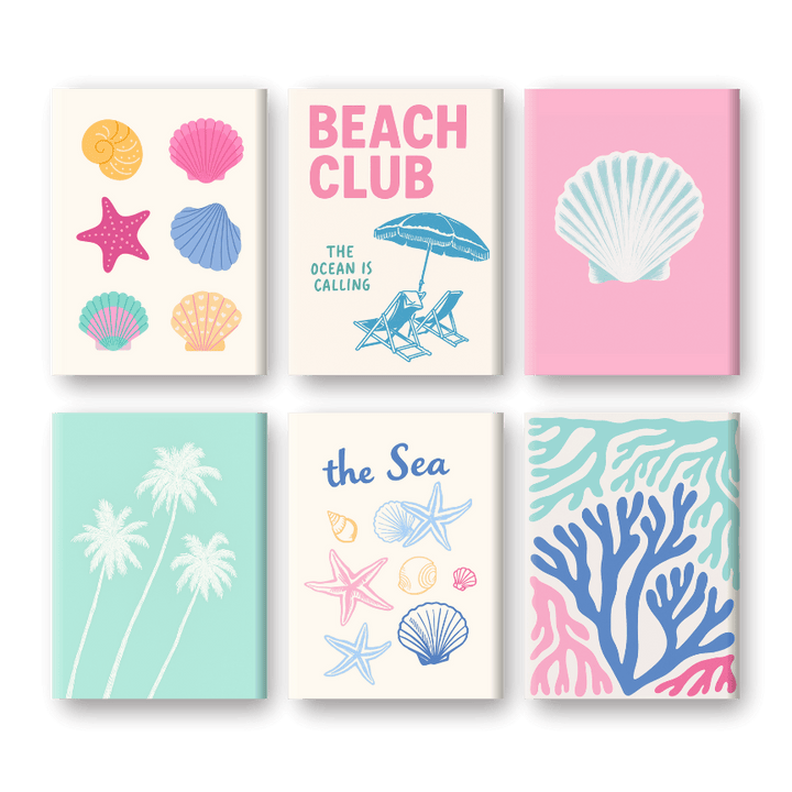 Malen nach Zahlen – 6 Mini-Gemälde | Beach Club-Set
