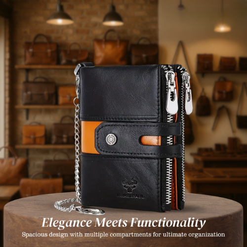 Roque | Leather Chain Strap with Multiple Compartments | Wallet (BUY 1 GET 1 FREE)