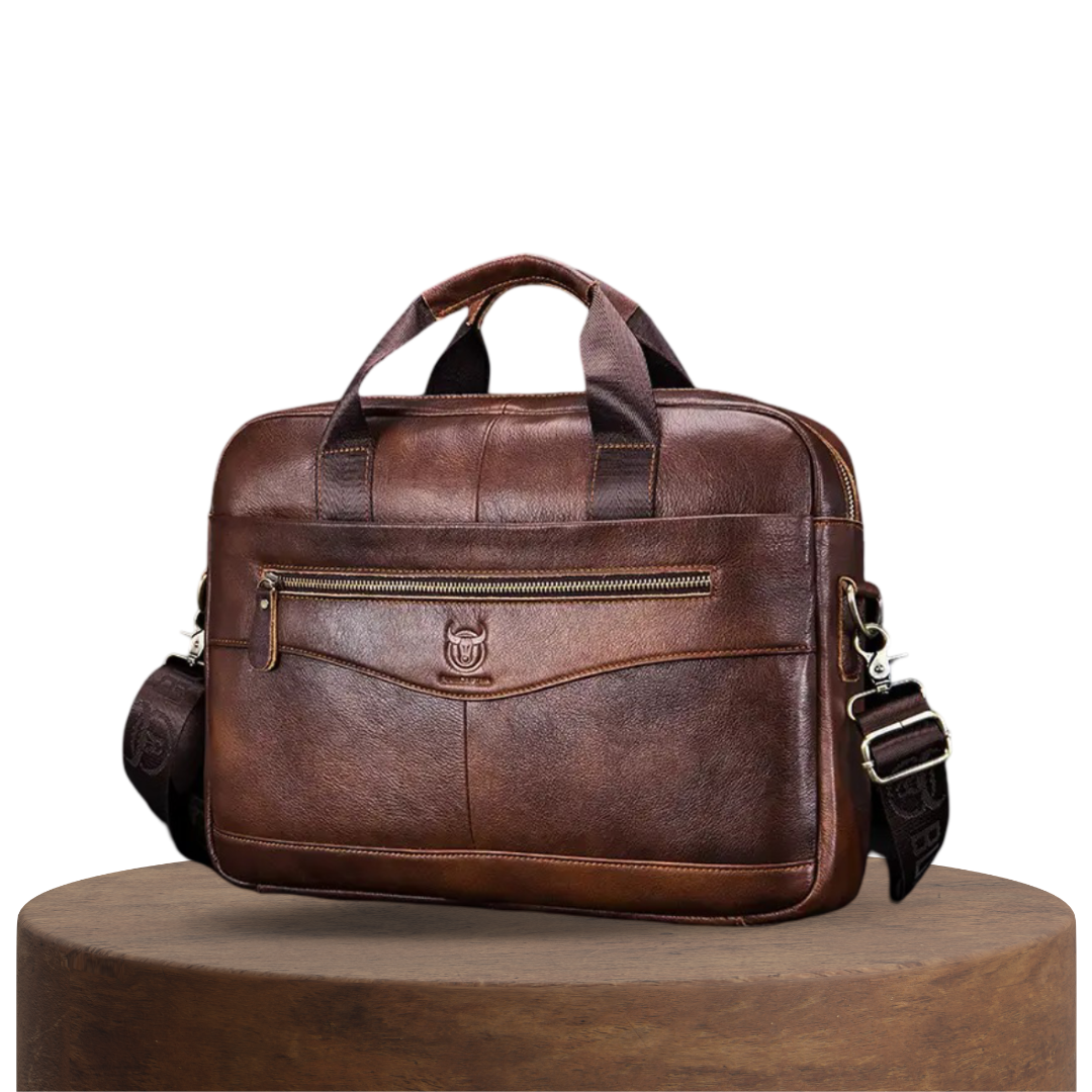 Clayton | Classic Leather Briefcase with Front Zip Accent (BUY 1 GET 1 FREE)