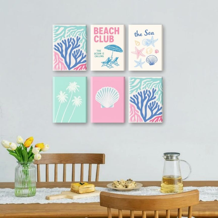 Malen nach Zahlen – 6 Mini-Gemälde | Beach Club-Set