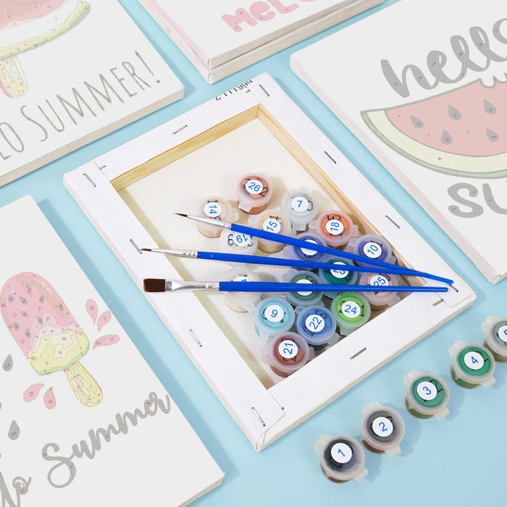 Malen nach Zahlen – 6 Mini-Gemälde | Summer Melon Set
